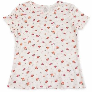 wonder nation White Short-Sleeve Tee Floral Print girls 10/12 plus